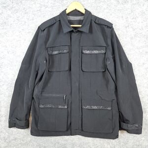 Calvin Klein Black Size L Chore Jacket/Coat Parka With 4 Front Pockets SPLOTCHES
